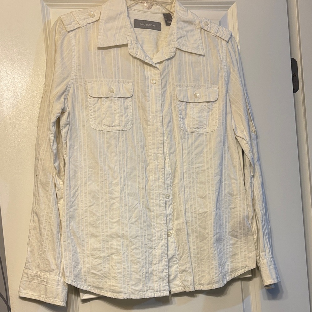 Liz Claiborne White Button Down Shirt